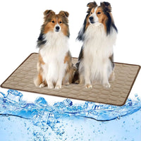 Dog Cooling Mat Washable Ice Silk Cooling Mat for Dogs Waterproof Bottom Summer Sleeping Pad Self Cooling Pad Blanket for Pets (59X39 In, Coffee)