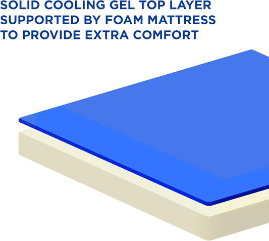 Dog Self Cooling Bed Pet Bed – Solid Gel Based Self Cooling Mat for Pets, Includes a Foam Based Bolster Bed for Extra Comfort