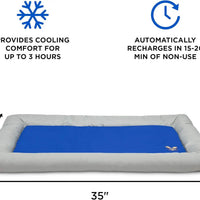 Dog Self Cooling Bed Pet Bed – Solid Gel Based Self Cooling Mat for Pets, Includes a Foam Based Bolster Bed for Extra Comfort