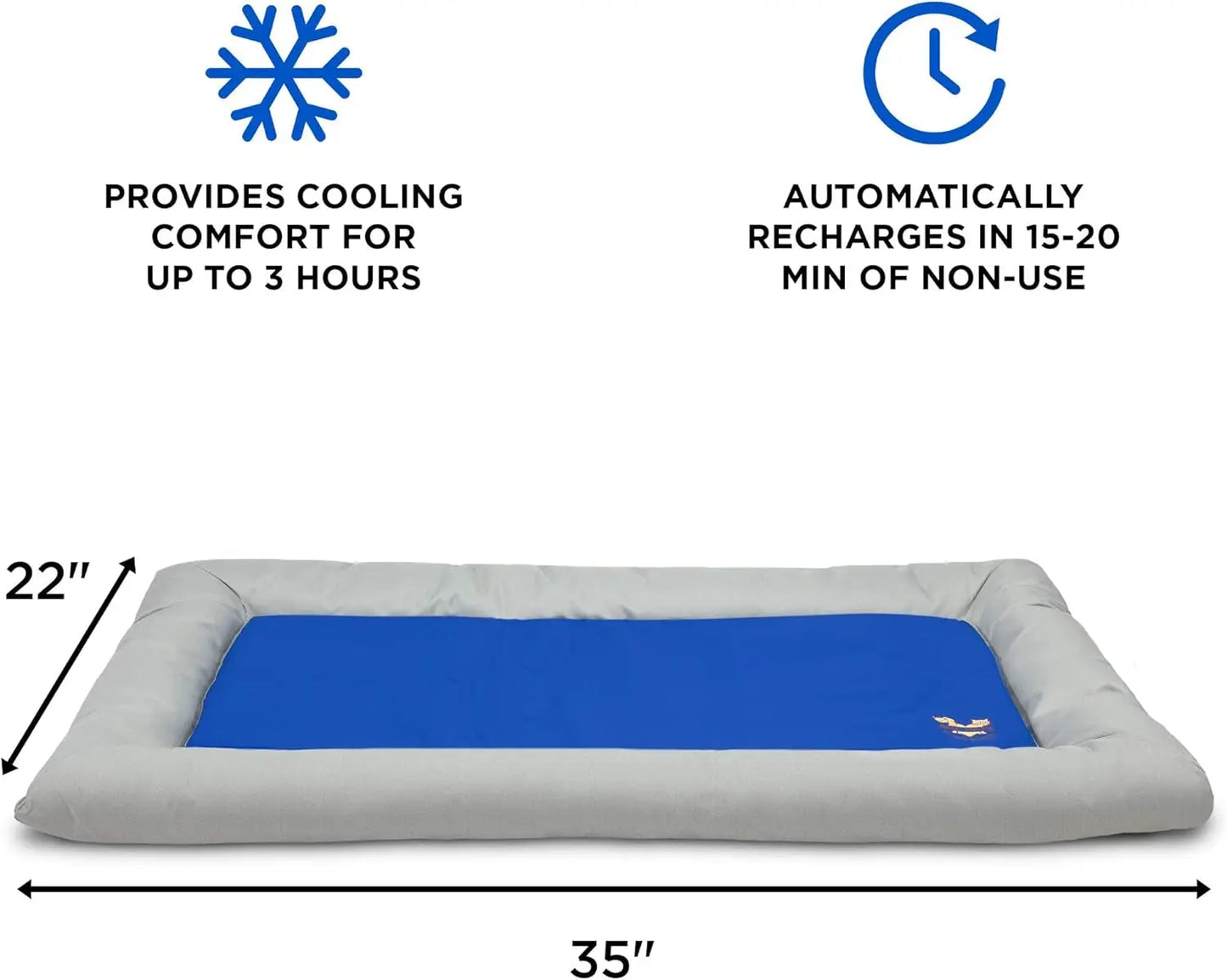 Dog Self Cooling Bed Pet Bed – Solid Gel Based Self Cooling Mat for Pets, Includes a Foam Based Bolster Bed for Extra Comfort