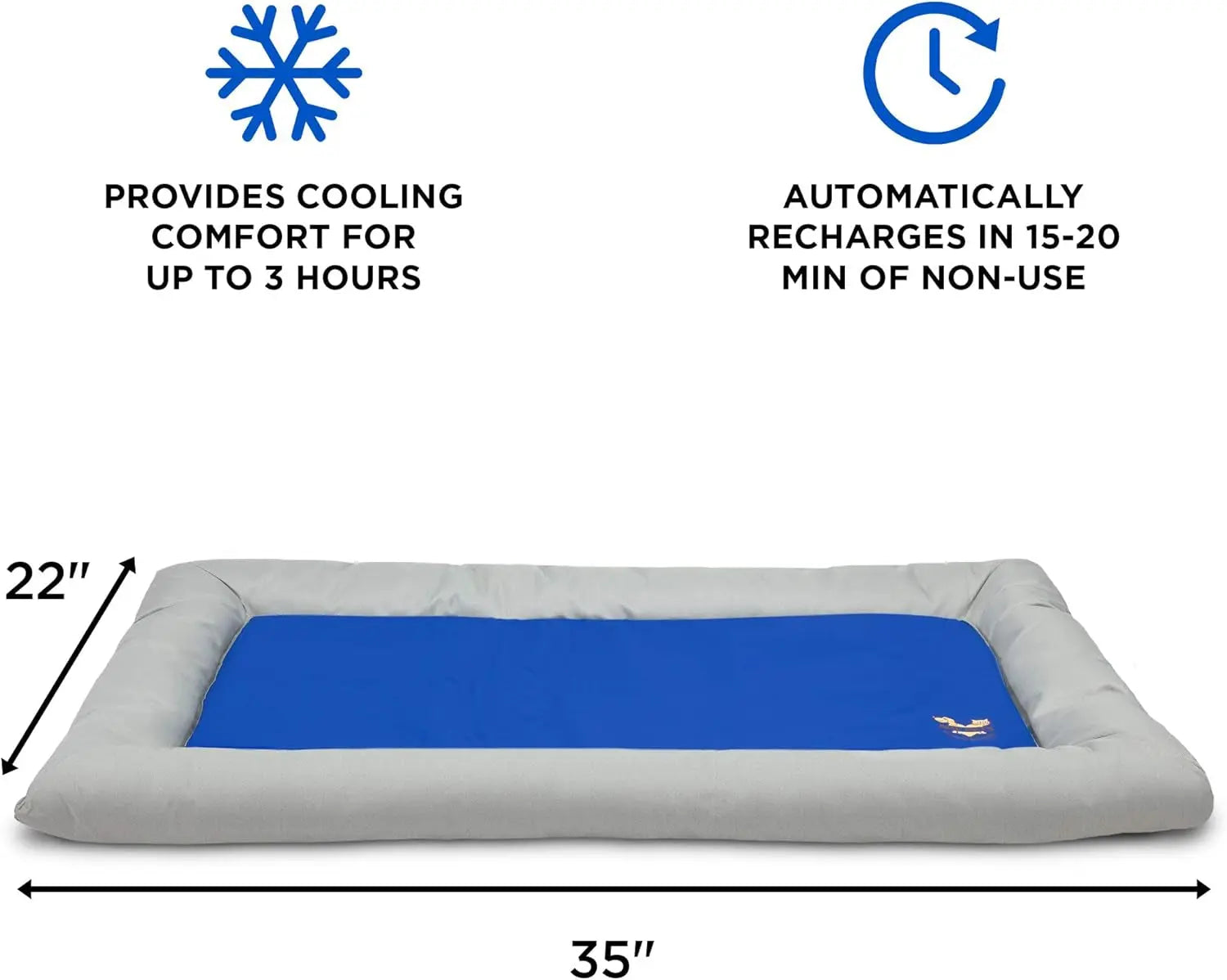 Dog Self Cooling Bed Pet Bed – Solid Gel Based Self Cooling Mat for Pets, Includes a Foam Based Bolster Bed for Extra Comfort