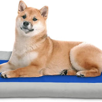 Dog Self Cooling Bed Pet Bed – Solid Gel Based Self Cooling Mat for Pets, Includes a Foam Based Bolster Bed for Extra Comfort