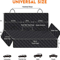 Dog Car Seat Cover, Back Seat Cover for Dogs Pet Car Seat Protector Waterproof Bench Car Seat Cover, Non-Slip Reat Seat Cover Fits Middle Armrest for Most Cars Trucks Suvs - Black
