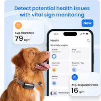 Smart Dog GPS Tracker | Live Pet Tracker with Virtual Fence | Vital Signs Monitoring of Heart & Respiratory Rate | Bark Monitoring | Dog Collar Attachment (Black)