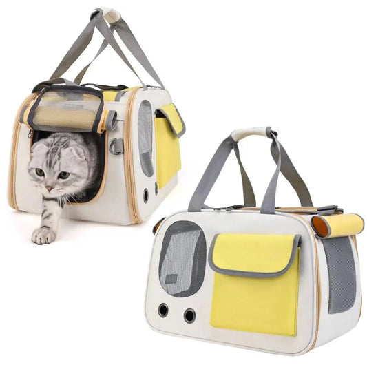 Airline Approved Pet Carrier for Cats and Small Dogs – Comfortable, Spacious, and Breathable Design with Adjustable Shoulder Strap