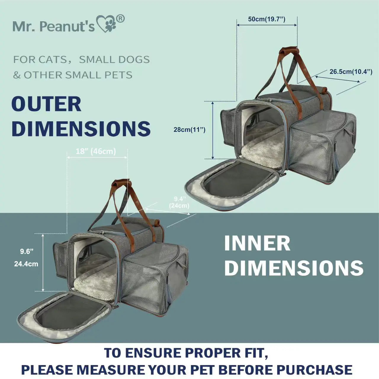 Mr. Peanut's Gold Series XL Double Expandable Pet Carrier Mr. Peanut's Pet Carriers