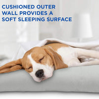 Dog Self Cooling Bed Pet Bed – Solid Gel Based Self Cooling Mat for Pets, Includes a Foam Based Bolster Bed for Extra Comfort