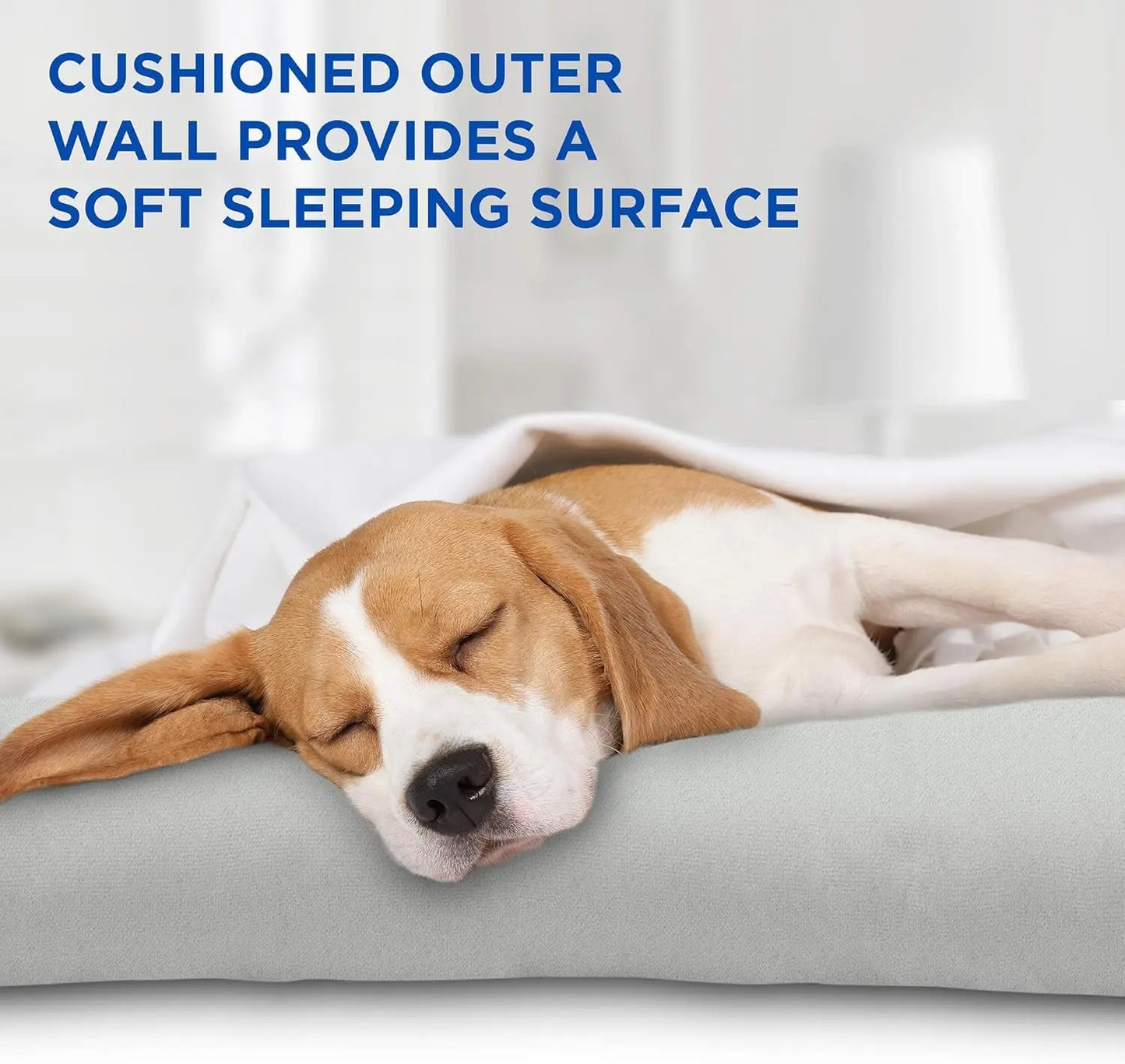 Dog Self Cooling Bed Pet Bed – Solid Gel Based Self Cooling Mat for Pets, Includes a Foam Based Bolster Bed for Extra Comfort