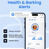 Smart Dog GPS Tracker | Live Pet Tracker with Virtual Fence | Vital Signs Monitoring of Heart & Respiratory Rate | Bark Monitoring | Dog Collar Attachment (Black)